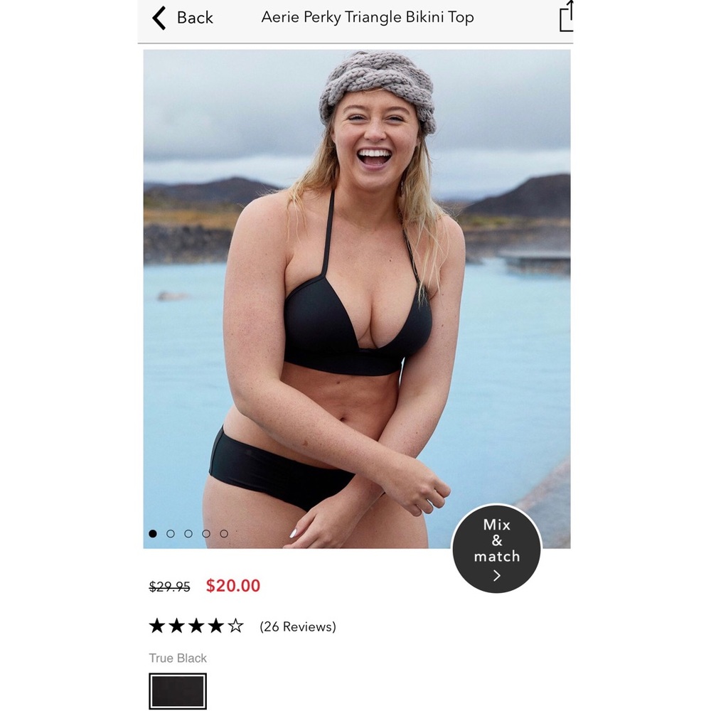 Black American Eagle perky triangle swim top